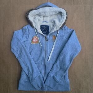 Polo Ralph Lauren Assn. Sherpa Lined Zip Hoodie | Light Blue | Fits Like S